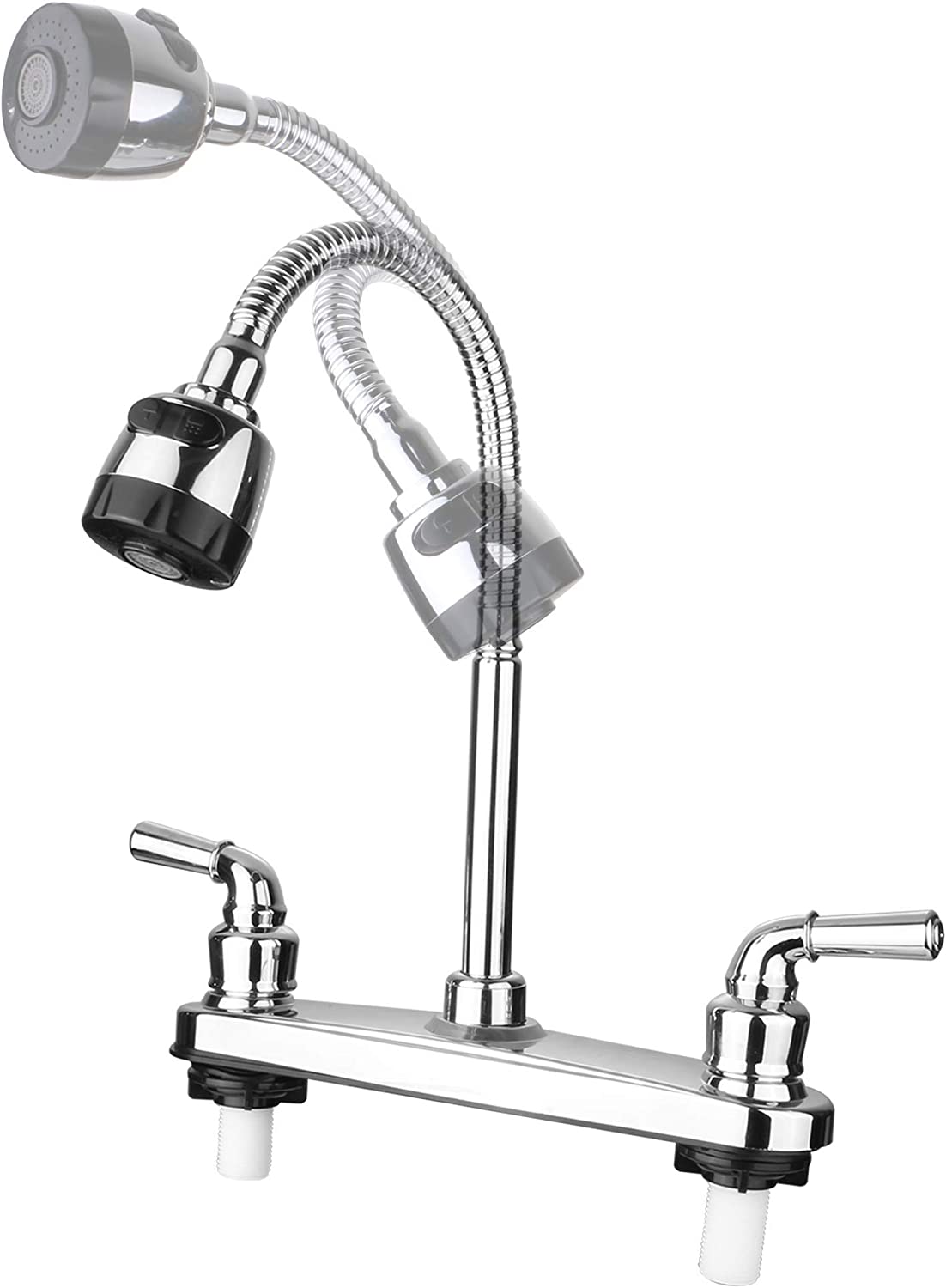 RV Non Metallic Kitchen Faucet Two Handle 8 Main Body   Rv Kitchen Sink Faucet 