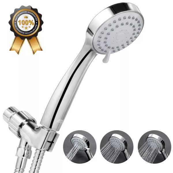 Bathroom Full Chromed 3 Modes Water Saving Eco Stop Shower Head