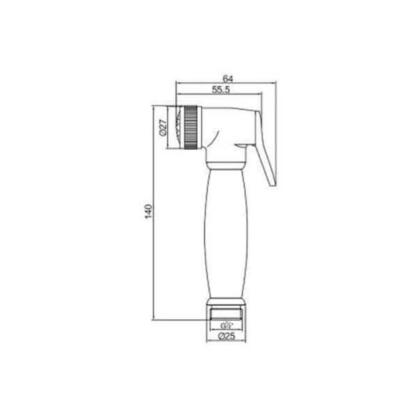 Brass Chromed Shattaf With Angle Valve And Hose