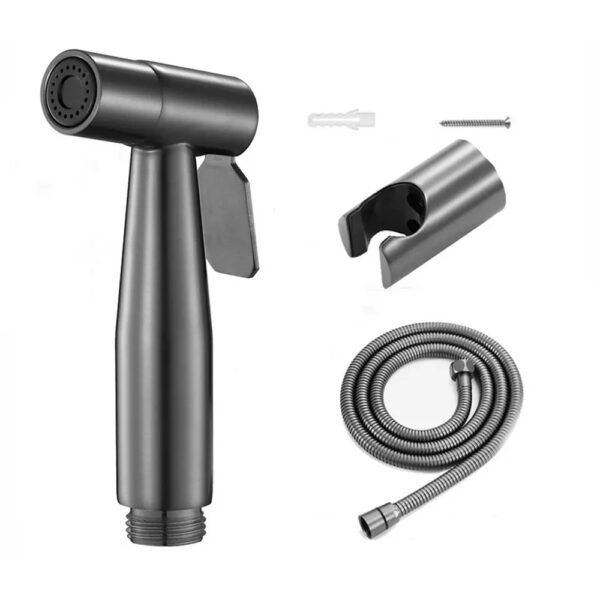 Gun Metal Color Stainless Steel Handheld Shattaf Sprayer Set for toilet